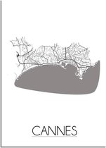 DesignClaud Cannes Plattegrond poster A4 + Fotolijst wit