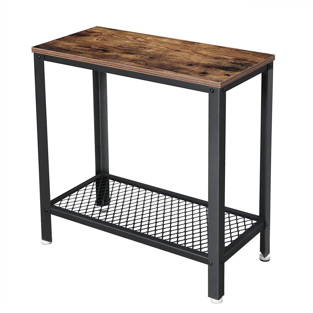 Table console haute étroite avec grille - 60 x 30 x 60 cm - Brun ...