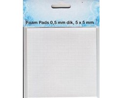 foampads zelfklevend voor 3d techniek kaarten maken 0,5 mm dik, vierkantjes van 5x5 mm 400 stuks