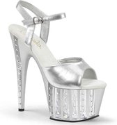 Pleaser Sandaal met enkelband, Paaldans schoenen -37 Shoes- ADORE-709VLRS Paaldans schoenen Zilverkleurig