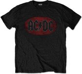 AC/DC - Oval Logo Vintage Heren T-shirt - M - Zwart