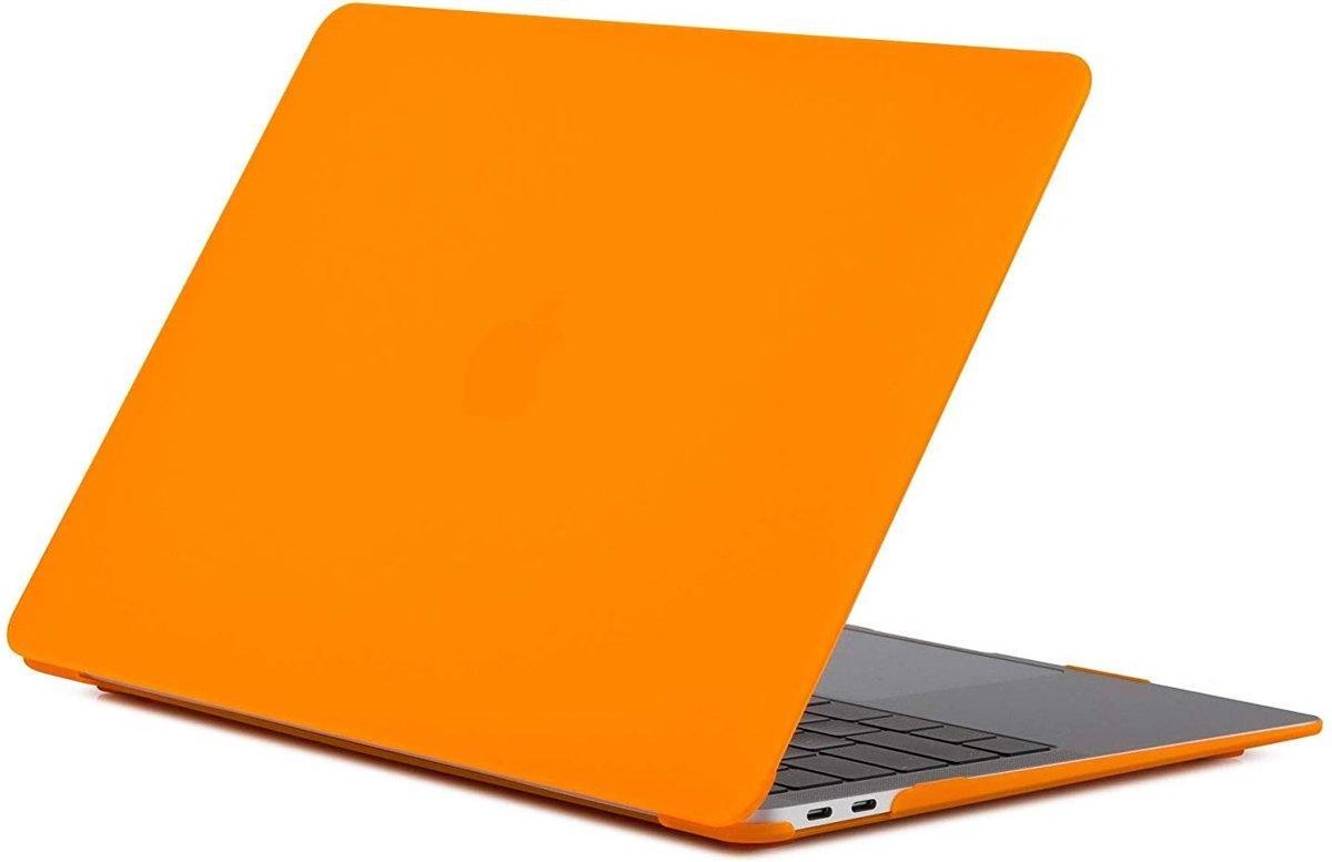 Hardcover Case Cover Geschikt Voor Apple Macbook Air 13 13.3 Inch 2018/2019 A1932 Hard Shell Hoes - Notebook Sleeve Skin Protector - Mat Oranje - AA Commerce