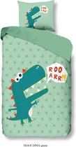 Dekbedovertrek Dino Roar - Default - Katoen - Groen |  Meerkleurig | Multi | Multicolor - Good Morning