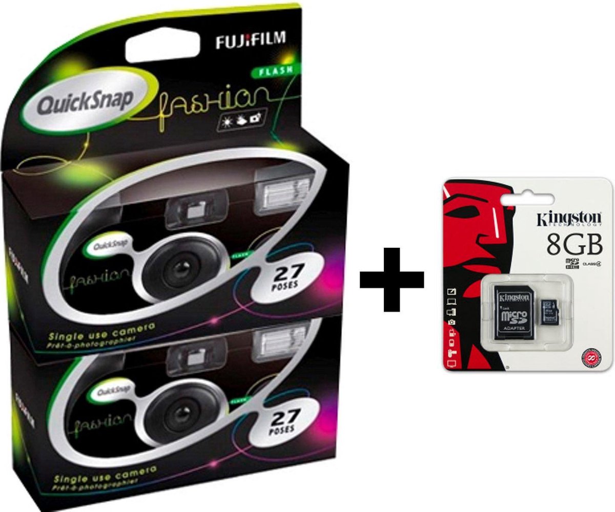 straal Regelen Roei uit 1 + 1 Fujifilm Quicksnap Flash - Wegwerpcamera met flitser - Dubbel pak -  27 opnames -... | bol.com