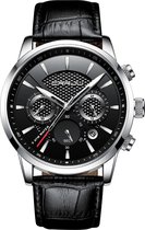 CRRJU® Horloges voor Mannen Herenhorloge Jongens Heren Watch Horloge – Horlogebox Geschenkdoos – Zwart Zilver