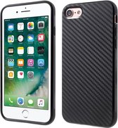 GadgetBay Carbon Fiber iPhone 7 8 TPU hoesje zwarte opdruk