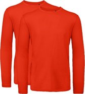 Senvi 2 pack T-Shirt Lange Mouwen Biologisch Katoen - Rood – 3XL