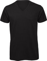 Senvi V-hals T-shirt 5 Pack 100% Katoen (Biologisch) Zwart - XXL
