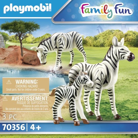 PLAYMOBIL Family Fun 2 zebra's met baby - 70356 - PLAYMOBIL