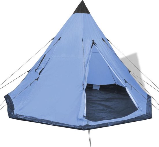 stok Getand Voorbereiding vidaXL Tent 4-persoons blauw | bol.com