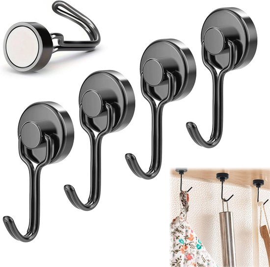 Neosmuk Magnethaken,11kg Extra Stark Magnet Haken für Grill, Neodym für Gadgets,Gross
