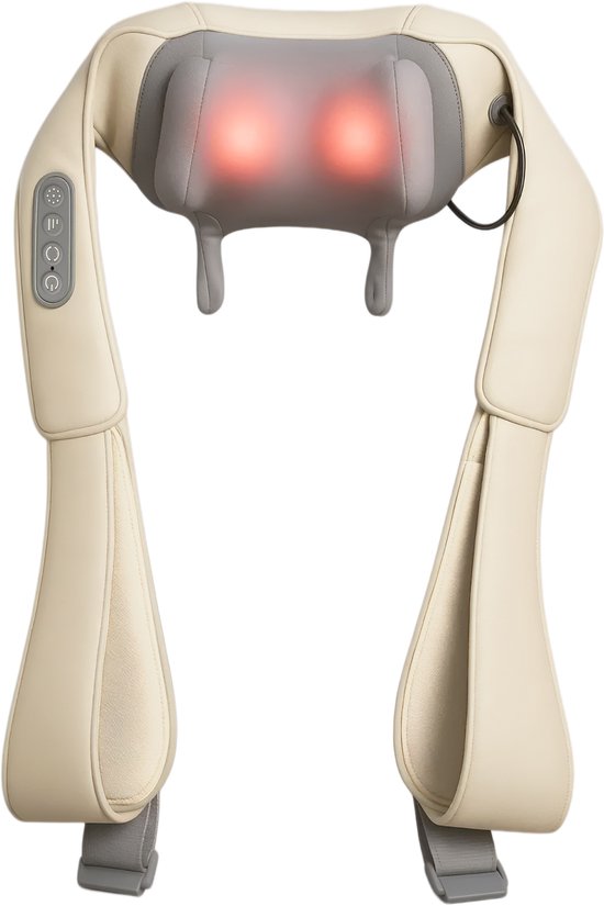 Nuvance Massagekussen Shiatsu Draadloos Verwarmd Wit