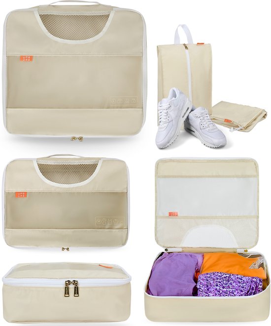 UP&GR8 packing cubes – koffer organizer – coco beige