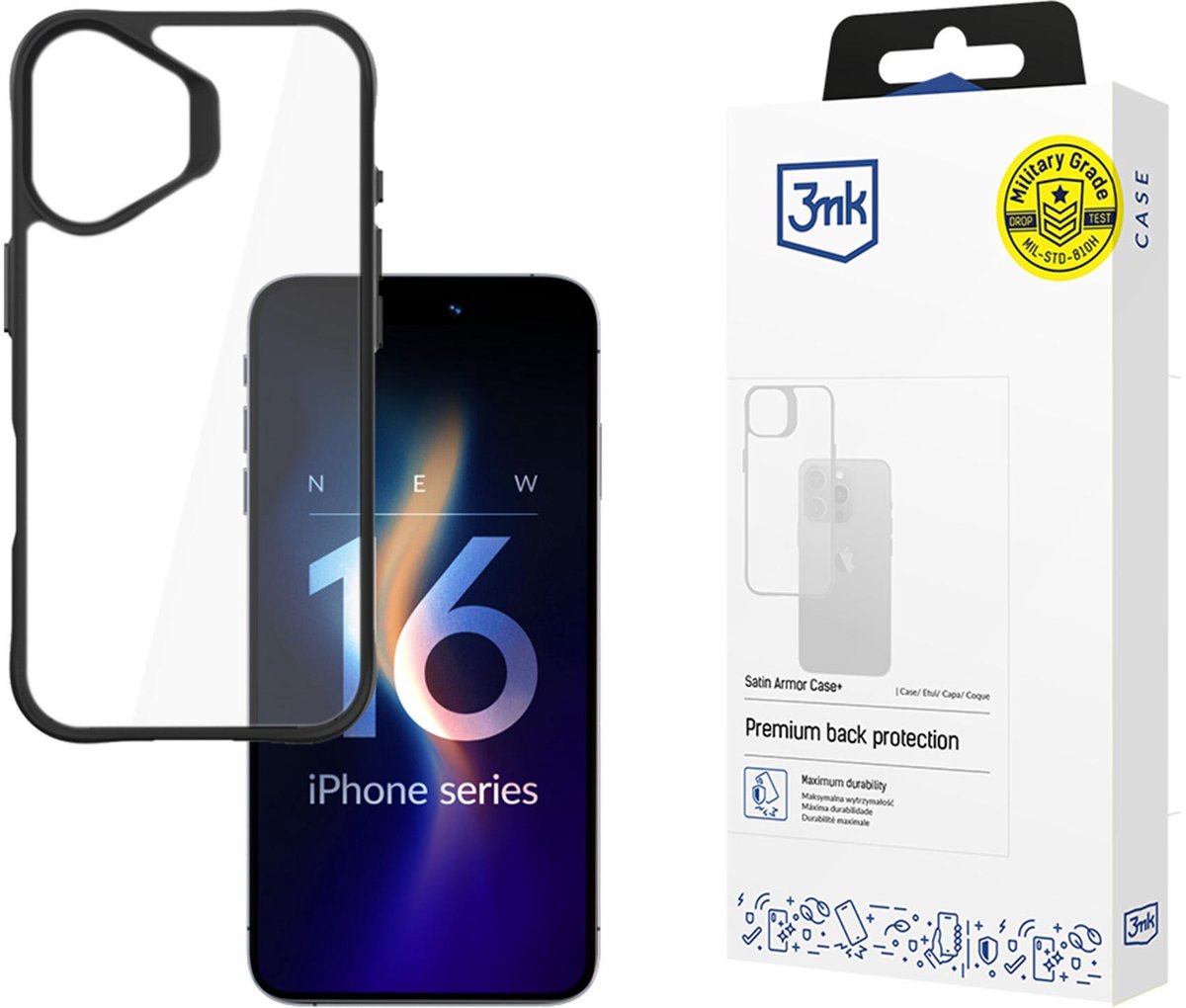 Apple iPhone 16 - 3mk satijnen pantserhoesje+