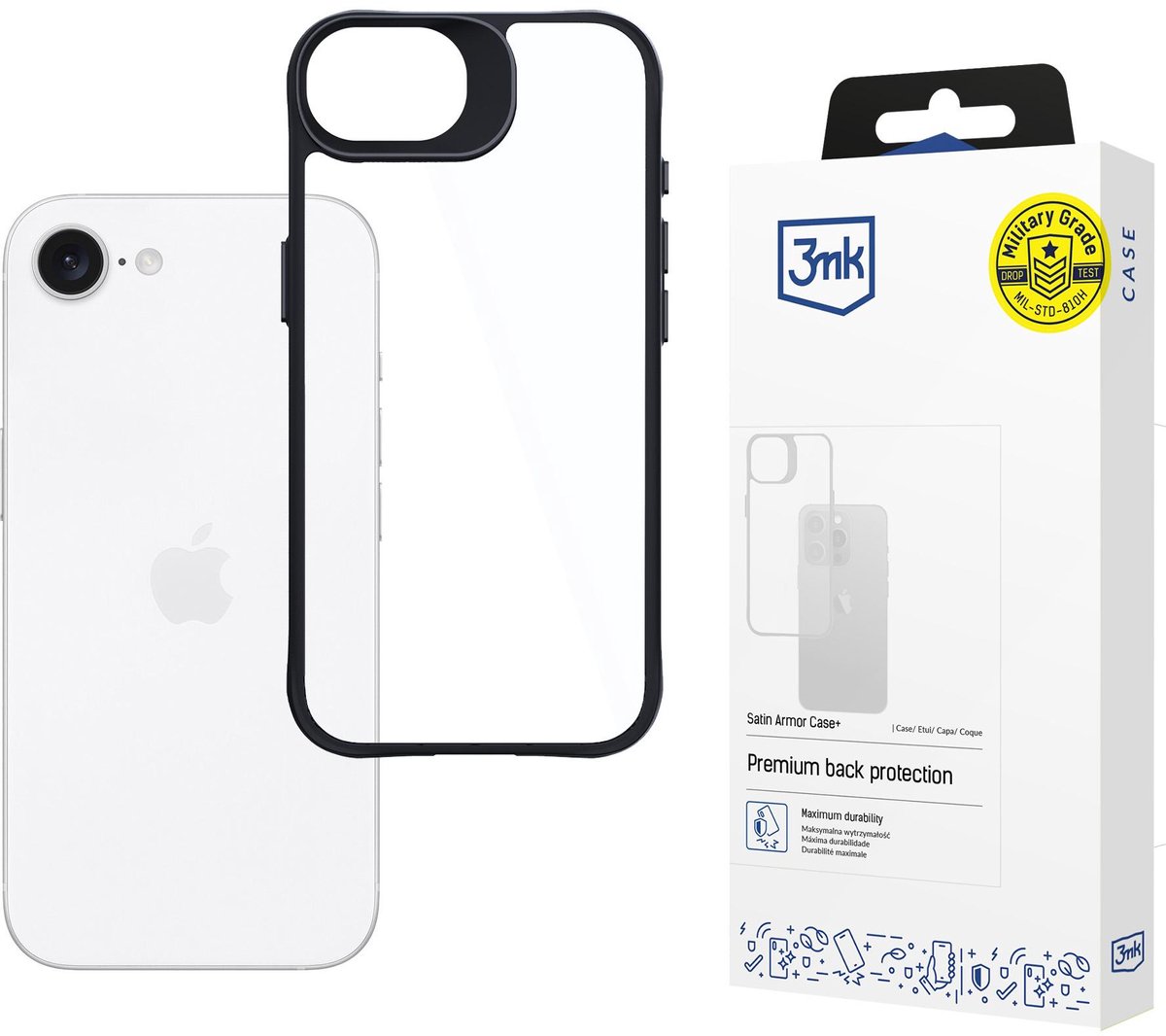 Apple iPhone 16E - 3mk satijnen pantserhoesje+