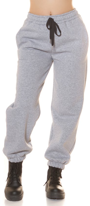 Pantalon de jogging Koucla confort taille haute pantalon de détente gris taille M