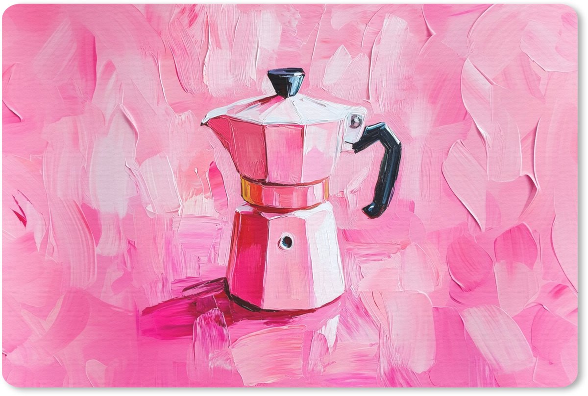 Muismat 27x18 cm - Mousepad Roze - Verf - Coffee - Muismatten