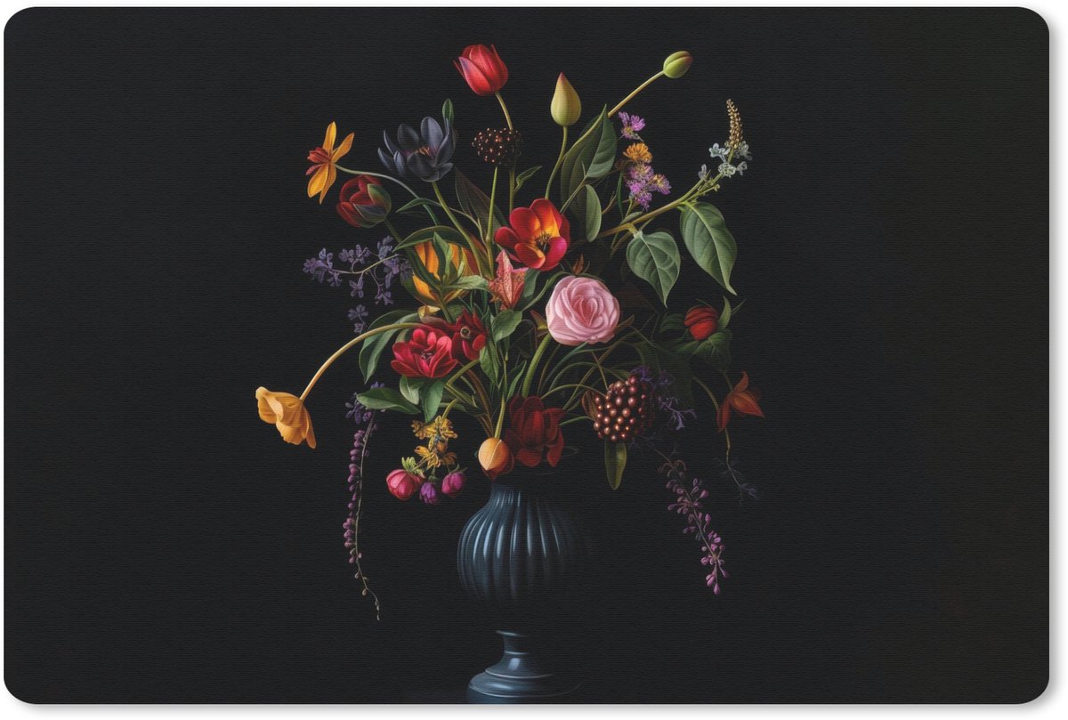 Muismat 27x18 cm - Mousepad Bloemen - Bessen - Klassiek - Muismatten
