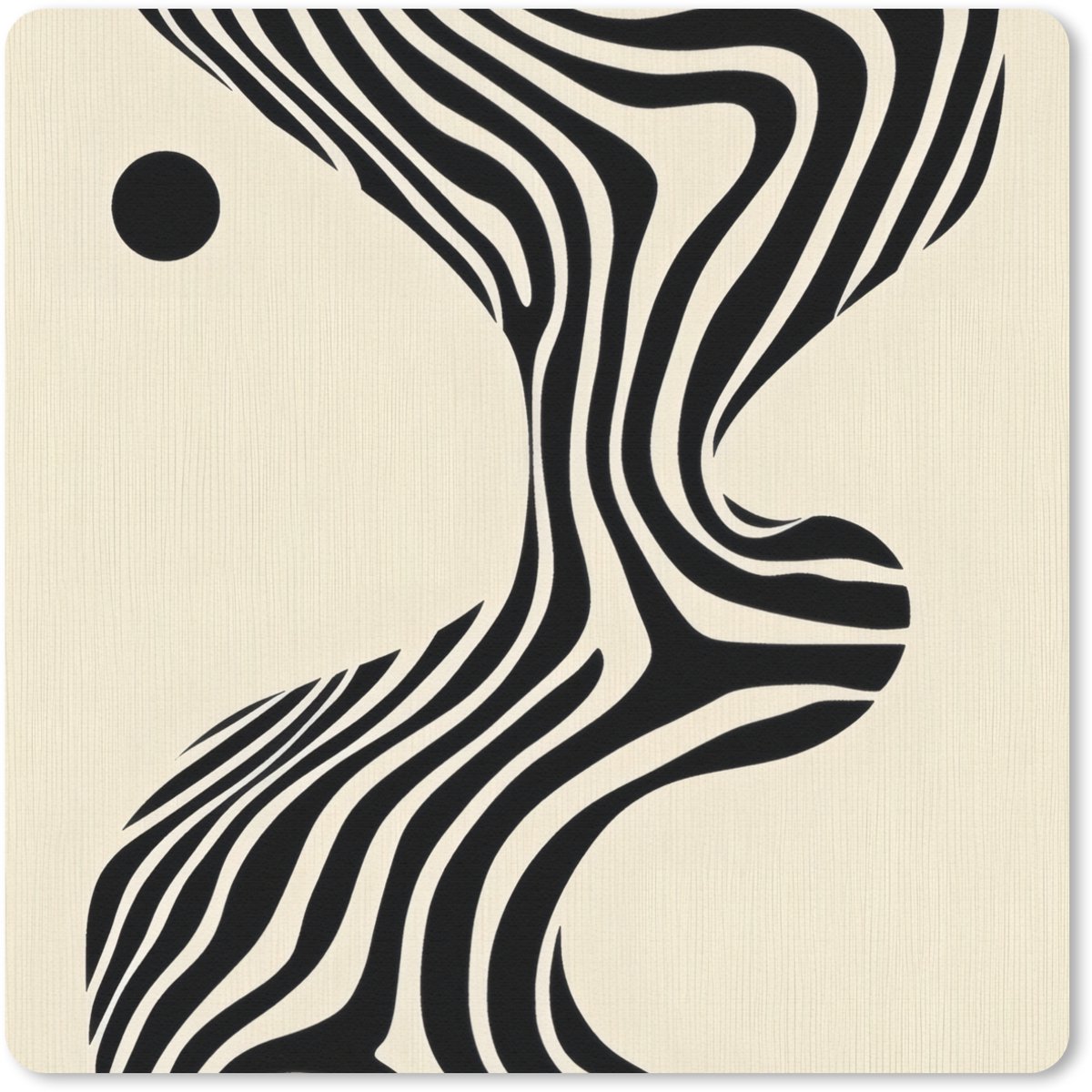 Muismat 30x30 cm - Mousepad Beige - Lijnen - Golvend - Abstract - Muismatten