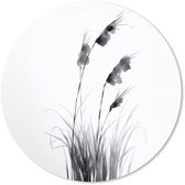 Muismat rond 40x40 cm - Mousepad Minimalistisch - Stelen - Wit - Ronde muismatten