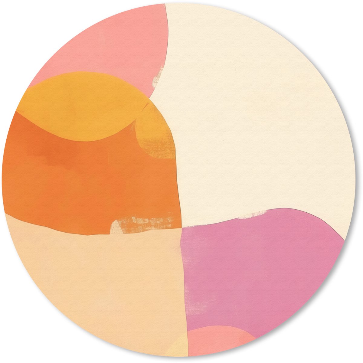 Muismat rond 20x20 cm - Mousepad Vormen - Abstract - Kleurrijk - Ronde muismatten