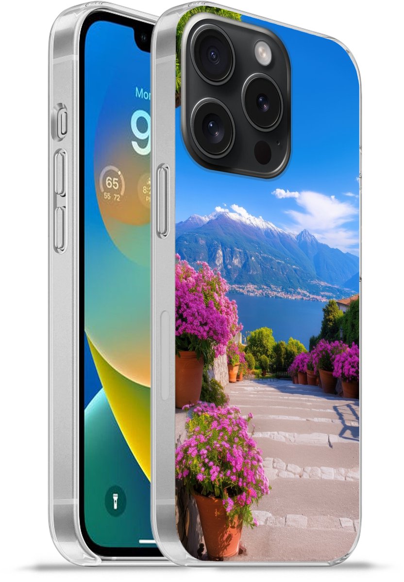 Telefoonhoesje Geschikt voor iPhone 15 Pro hoesje - Lake Como - Italië - Landschap - Siliconen Telefoonhoesje Telefoonhoesje
