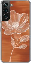 Telefoonhoesje Geschikt voor Samsung Galaxy S22 hoesje - Bloem - Minimalistisch - Wit - Siliconen Telefoonhoesje Telefoonhoesje