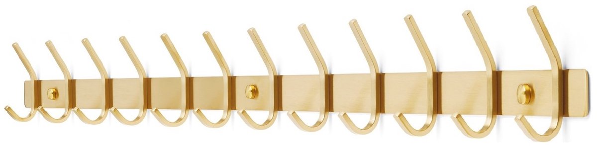 TOJ 24 Haaks Wandkapstok – 94cm - Muur / Wand Kapstok - Hangende Design Muurkapstok - Handdoekrek - RVS - Goud