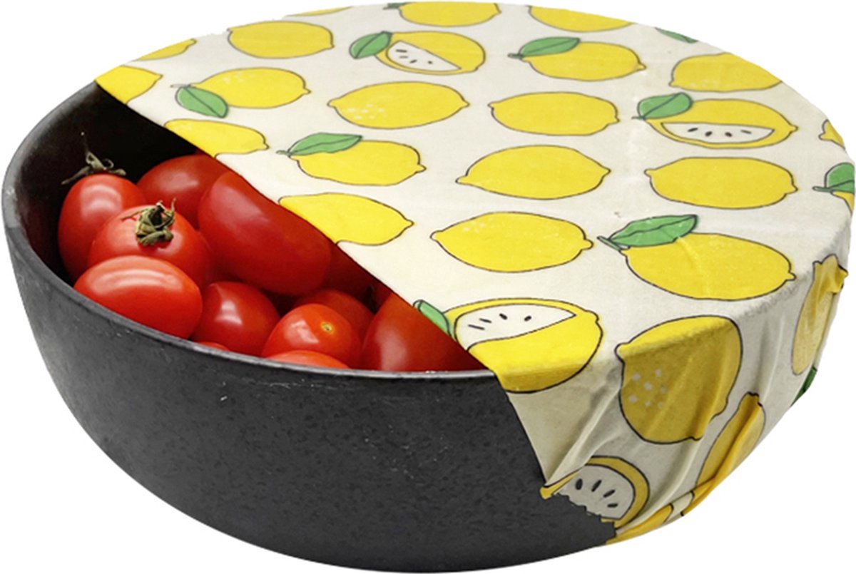 Bijenwas Wraps Set van 3 - Bijenwas Doeken - Citroenen - Beeswax Wraps - Herbruikbaar - Bee Wrap - Beewax - Bijenwasdoek - Zero Waste - Duurzaam - Food Wrap - Food Storage - Sustainable - Katoen - Cotton — cadeau in Kookcadeaus - foto 6
