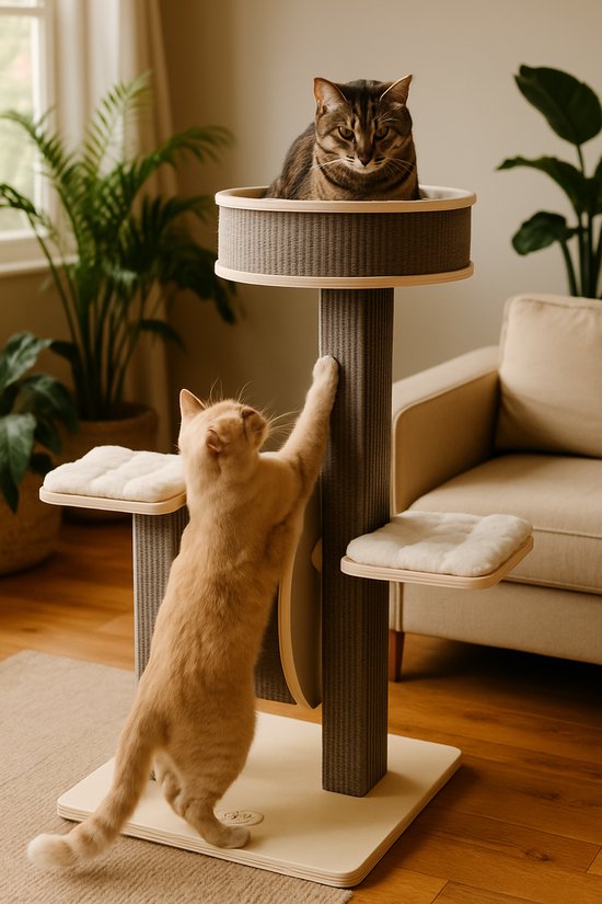 Poteau à gratter stable 4animalz avec roue en bois