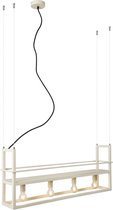 QAZQA cage rack - Grande suspension industrielle pour au-dessus de la table à manger | dans la salle à manger - 4 lumières - L 102 cm - Beige - Industriel - Salon | Chambre à coucher | Cuisine