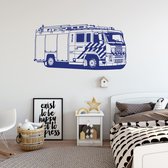 Muursticker Voiture des Pompiers - Jaune - 80 x 40 cm - chambre bébé et enfant - Muursticker4Sale