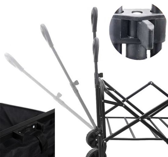 MOZY® - Bolderkar - Opvouwbaar - Brede Wielen - tot 100 kg - 58 x 60 x 84 cm - Zwart - met Rem - Verstelbare Hendel - Bolderwagen van MOZY — afbeelding 2
