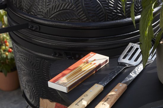 Barbecook BBQ set gereedschap - Met ophanglus - RVS - Hout - 47cm