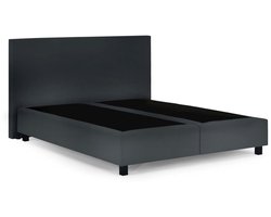 Boxspring Essential - 160x210 Zonder matras - Antraciet Glad - BG Homestyling