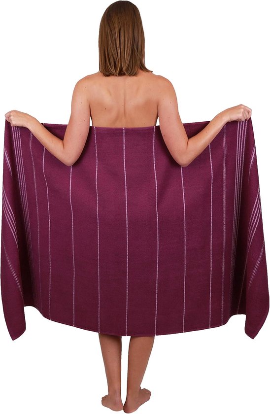 Lashuma sauna badlaken Lugano, badhanddoek 200 x 80 cm, oranje strandlaken katoen