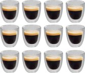 vidaXL Thermoglazen voor espresso dubbelwandig 12 st 80 ml