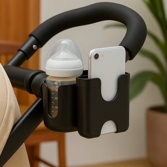 2-in-1 Beker- & Telefoonhouder – Kinderwagen & Fiets – Universeel – 360 2-in-1 Beker- & Telefoonhouder – Kinderwagen & Fiets – Universeel – 360