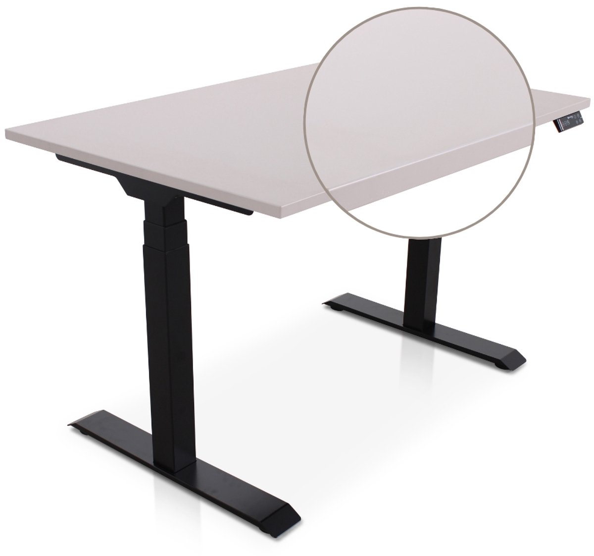 Multi Ratio Lineaflex MRC PRO Zit-Sta Bureau – Elektrisch Verstelbaar – 120x80 cm – Blad Sand Grey – Zwart Frame – ARBO Norm NEN-EN 527 – Met memorybediening – 150 KG Draagvermogen – 130 cm Hoog - Inclusief Kabelmanagement!