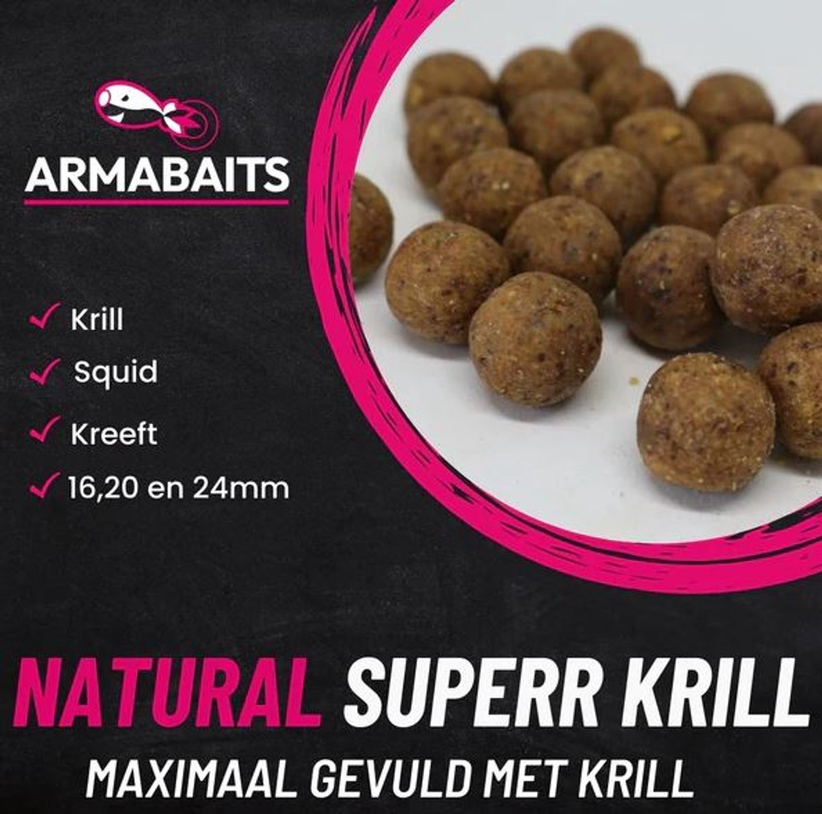 Armabaits Boilies Natural Superr Krill 2,5 kg 20 mm