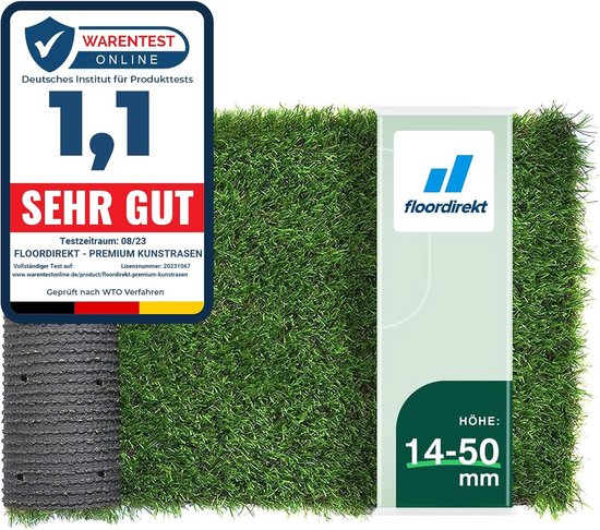 andiamo Field Kunstgrastapijt met noppen, kunstgras, outdoor, voor gebruik als balkonvloerbedekking of outdoor tapijt, weerbestendig en op maat te snijden, 133 x 500 cm, grijs