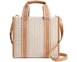 Ted Baker Handtas Schoudertas Harllee Striped Canvas Webbing Crossbody Bag Camel Beige