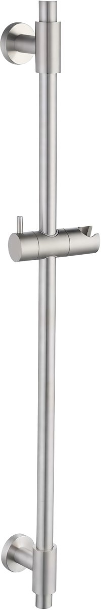 Famanu - Douche Riser Rail Roestvrij Staal, Douche Slider Rail met Verstelbare Douchekop Houder Wandmontage Geborstelde Afwerking 78CM