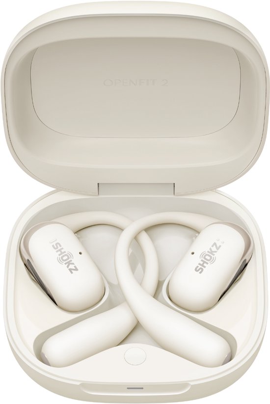 Shokz OpenFit 2 - Écouteurs intra-auriculaires - Écouteurs sport - Écouteurs sans fil - Beige