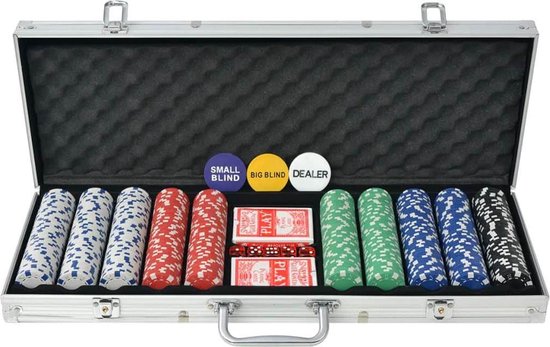 Afbeelding van het spel vidaXL Pokerset met 500 chips aluminium