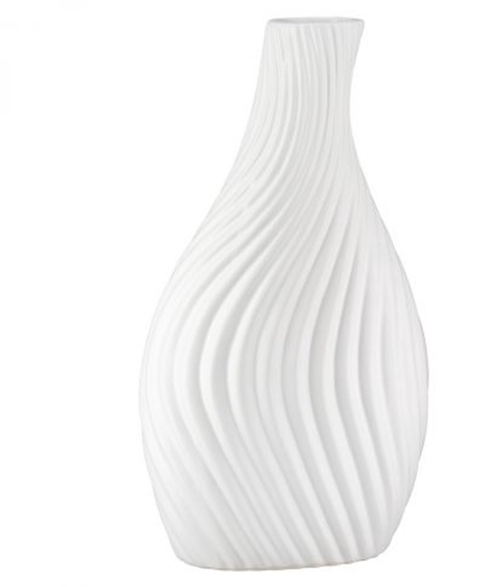 Gilde handwerk Vaas - Organische vorm - Organic - Keramiek - Wit - 8x16x29cm