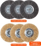 Kibani universele borstelset voor elektrische onkruidborstel - Set van 3 - Onkruidverwijderaar - Onkruidverdelger - Stalen en Nylon borstel - 11cm - Voegenborstel - Grastrimmer