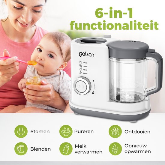 Gatson BabyChef - Blender en Stomer - Inclusief Babyvoeding bewaarbakje - Met Cook-, Steam- en Blend-Functie - Baby Food Maker - Baby Foodprocessor van Merkloos — afbeelding 5