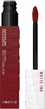 Rode Maybelline SuperStay Matte Ink lippenstift met applicator.