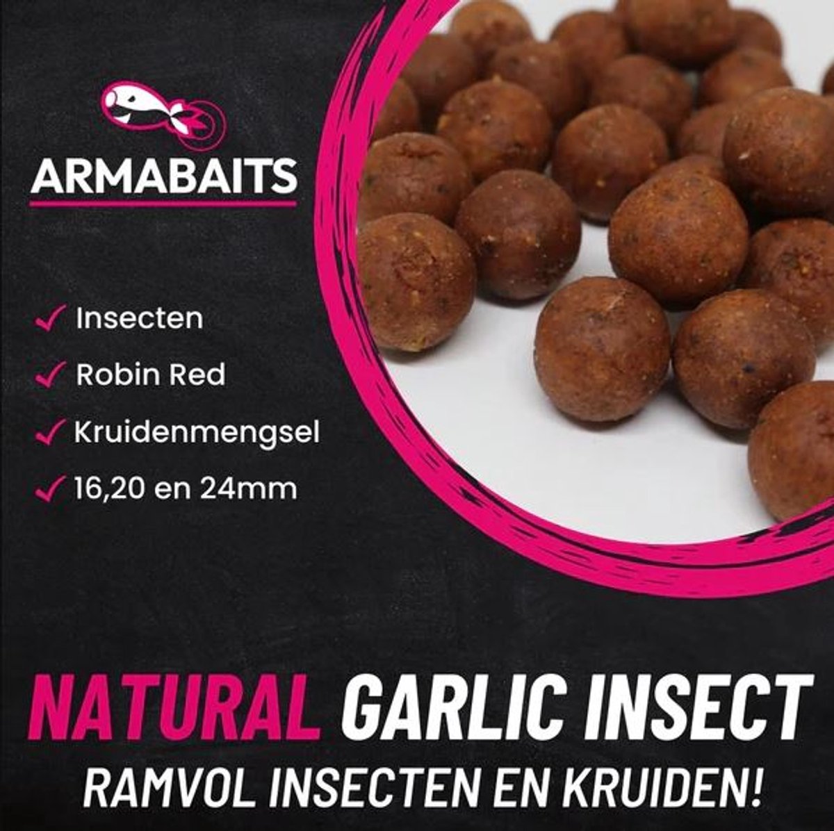 Armabaits Boilies Natural Garlic Robin Red Insect 2,5 kg 20 mm